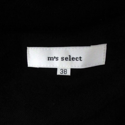 エムズセレクト m’s select ワンピース ラウンドネック 長袖 ひざ丈 38 M 黒 ブラック /HO13 レディース_画像8