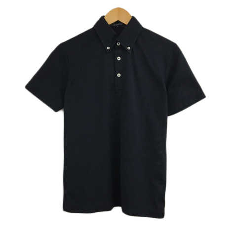  Be mingbai Beams B:MING LIFE STORE by BEAMS polo-shirt button down plain mesh short sleeves S black black men's 