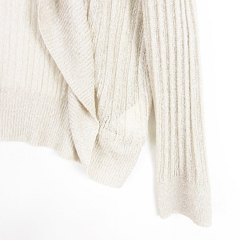  Untitled UNTITLED knitted cardigan bolero ... braided rayon 2 beige lame kz7836 lady's 