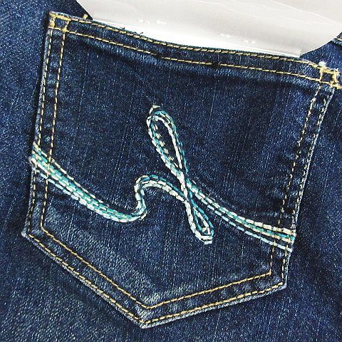 未使用品 ヒロミチナカノ jeans デニム ジーンズ ボトムス クロップド ロールアップ ストレッチ 67 インディゴ ※EKM レディース_画像8