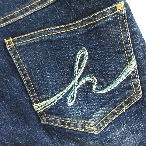 未使用品 ヒロミチナカノ jeans デニム ジーンズ ボトムス クロップド ロールアップ ストレッチ 67 インディゴ ※EKM レディース_画像7