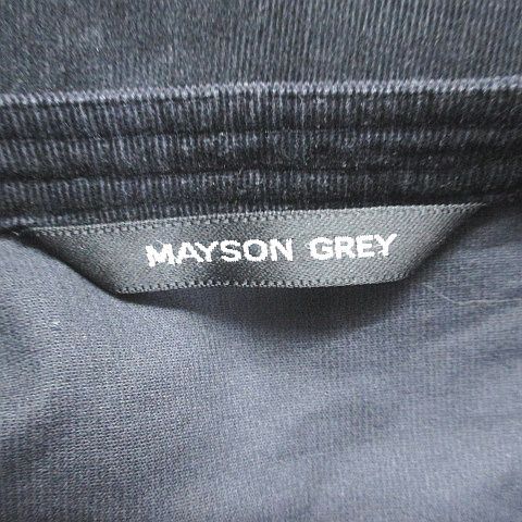 メイソングレイ MAYSON GREY 長袖 ミニ丈 ワンピース 2 黒系 ブラック 綿 コットン ストレッチ 無地 コーデュロイ ハーフジップ レディース_画像3