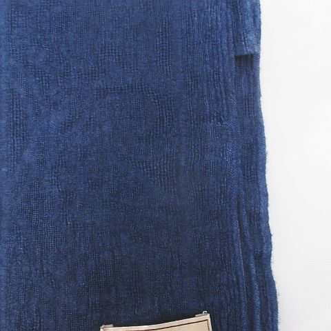 CASHMERE SILK ストール マフラー ネイビー 紺系 グラデーションカラー フリンジ レディース_画像5