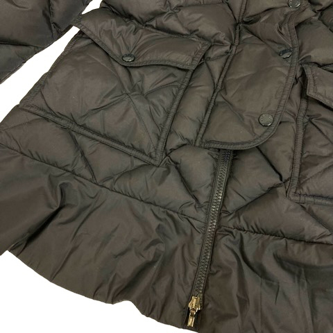 モンクレール MONCLER vauloge ダウンジャケット ダウンコート アウター フェザー混 フード ナイロン ロゴ 長袖 152 ネイビー レディース_画像7