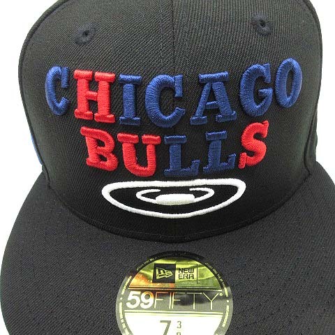 ニューエラ NEW ERA 59FIFTY NBA コインパーキングデリバリー シカゴブルズ キャップ 帽子 ブラック 黒 7 3/8 58.7cm 美品 メンズ_画像6