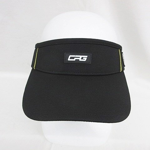 未使用品 CPG GOLF シーピージーゴルフ サンバイザー 帽子 小物 ロゴ 黒 ブラック ONE メンズ_画像1