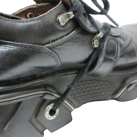 ニューロック NEW ROCK ヴィンテージブーツ ベルトデザイン 靴 シューズ 大きいサイズ 46 約30cm 黒 ブラック IBO53 X メンズ_画像7
