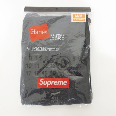 未使用品 シュプリーム SUPREME メゾンマルジェラ ヘインズ MM6 Hanes タンクトップ インナーシャツ 無地 SS24A11 M 黒 ブラック メンズ_画像9