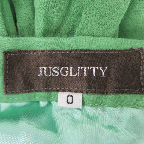 ジャスグリッティー JUSGLITTY フレアスカート ギャザースカート ひざ丈 無地 0 緑 グリーン /YK6 レディース_画像4