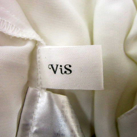 ビス ViS シャツ ブラウス 半袖 スキッパーカラー 無地 オーバーサイズ M 白 ホワイト /SY35 レディース_画像3