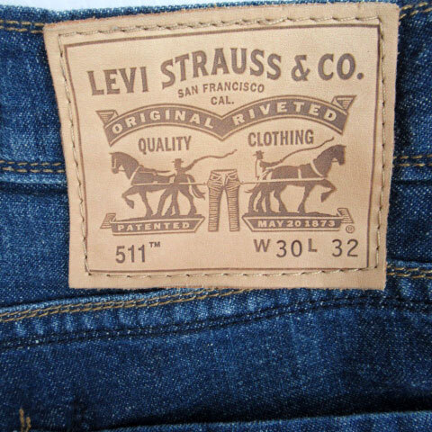 リーバイス Levi's 511 デニムパンツ ジーンズ ストレート ロング丈 ダメージ加工 麻 リネン混 W30 L32 青 ブルー /SM31 メンズ_画像8