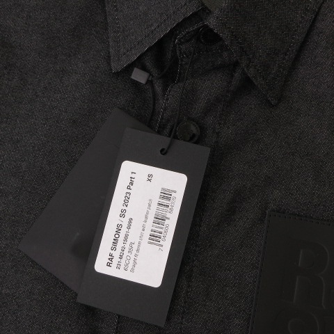 未使用品 ラフシモンズ RAF SIMONS タグ付き ラストコレクション 23SS ストレートフィットデニムシャツ 231-M242 ブラック XS ☆AA★_画像8