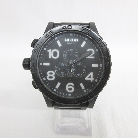 ニクソン NIXON 300 METER THE 51-30 CHRONO 腕時計 クォーツ クロノグラフ 黒 ブラック ジャンク品 メンズ_画像2