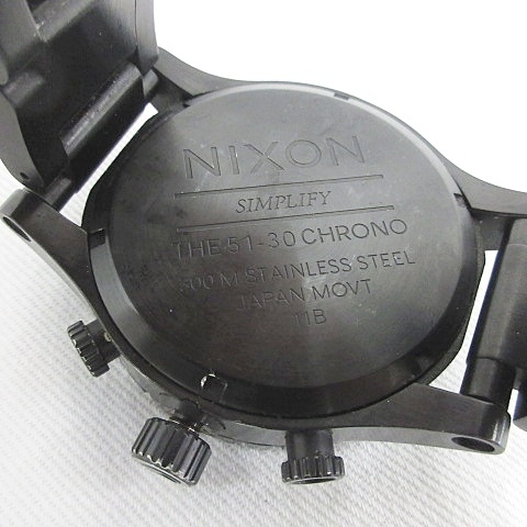 ニクソン NIXON 300 METER THE 51-30 CHRONO 腕時計 クォーツ クロノグラフ 黒 ブラック ジャンク品 メンズ_画像3