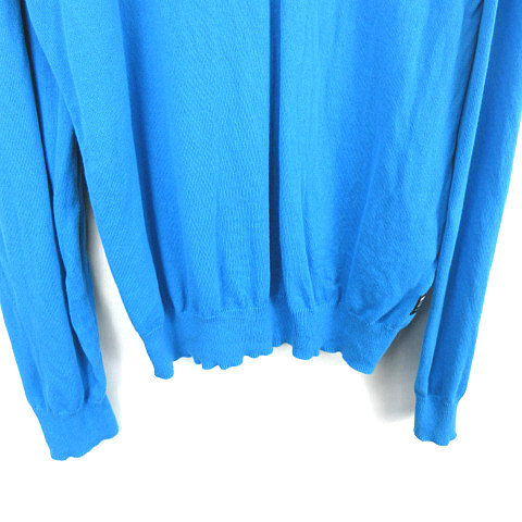 リプレイ REPLAY 薄手 クルーネック コットン ニット セーター 長袖 青 ブルー XL メンズ_画像5