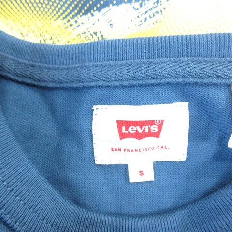 リーバイス Levi's カットソー Tシャツ ラウンドネック ロゴ 刺繍 プリント 半袖 S 水色 ライトブルー /AU メンズ_画像6