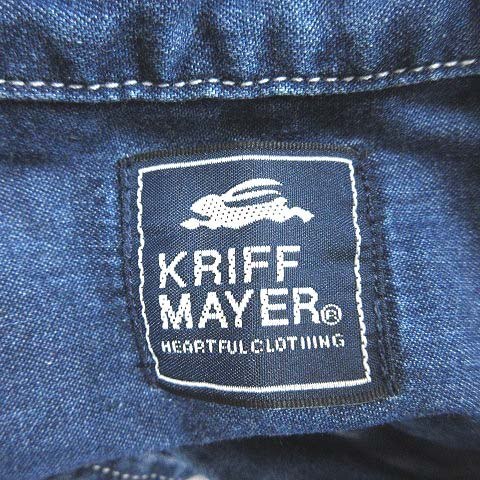 クリフメイヤー KRIFF MAYER K.MAYER シャツワンピース ロング 半袖 デニム ウエストマーク M 紺 ネイビー /CT レディース_画像5