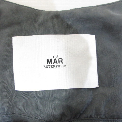 メーア MAR 七分袖 キュプラ ブルゾン チャコールグレー ダブルジップ 日本製 レディース_画像3