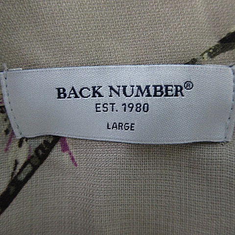 バックナンバー BACK NUMBER シャツ オープンカラー 五分袖 薄手 総柄 L ベージュ トップス /BT レディース_画像6