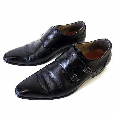 PABEL MALDINI シューズ ビジネスシューズ 革靴 ダブルモンクストラップ 本革 レザー 26.0cm 黒 ブラック 紳士 くつ 靴 メンズ_画像1