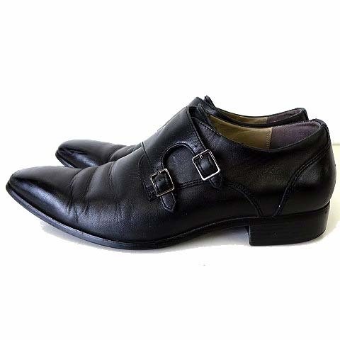 PABEL MALDINI シューズ ビジネスシューズ 革靴 ダブルモンクストラップ 本革 レザー 26.0cm 黒 ブラック 紳士 くつ 靴 メンズ_画像2