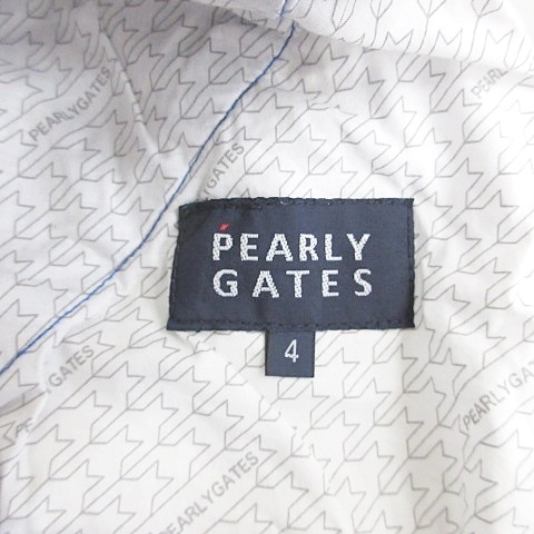 パーリーゲイツ PEARLY GATES パンツ ゴルフ ストレッチ ロゴ 刺繍 コットン 青 ブルー 4 メンズ_画像3