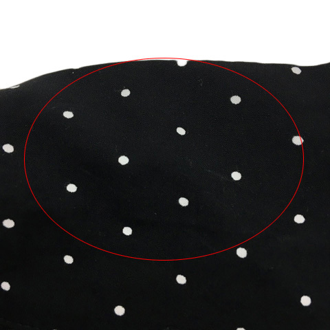 ジーナシス JEANASIS ブラウス シャツ オープンカラー 水玉 ドット 半袖 F 黒 白 ブラック ホワイト レディース_画像6
