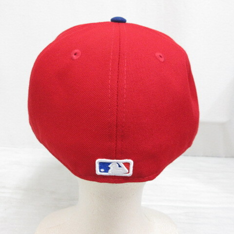 未使用品 ニューエラ NEW ERA 59FIFTY 5950 MLB フィラデルフィア フィリーズ ベースボール キャップ 帽子 7 1/8 56.8cm 赤 レッド 正規品_画像4