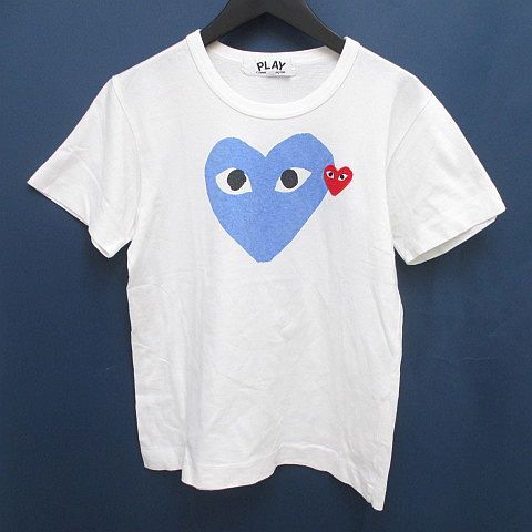 プレイコムデギャルソン PLAY COMME des GARCONS AZ-T105 AD2017/3 半袖 Tシャツ カットソー M 白系 ホワイト 日本製 ロゴ プリント 刺繍_画像1