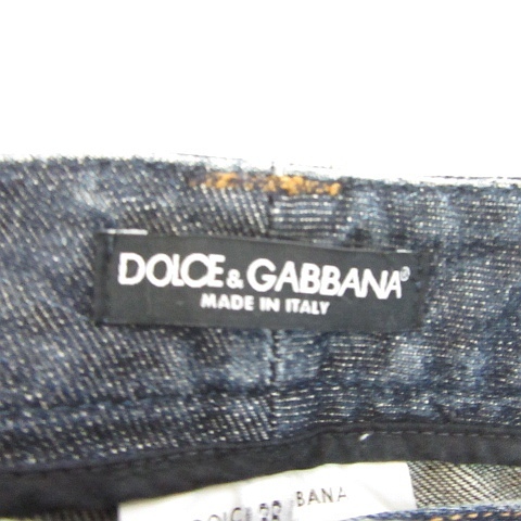  Dolce & Gabbana Dolce&Gabbana DOLCE&GABBANA Denim брюки джинсы кожа 38 голубой woshu обработка Logo DP F3055D/G8017 kz7943rete