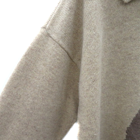 コルディア CORDIER ニット セーター 長袖 シルク混 オーバーサイズ 40 L マルチカラー ベージュ /YK26 レディース_画像4