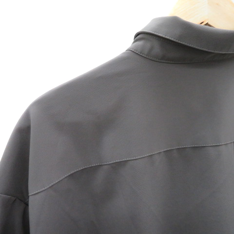 レイジブルー RAGEBLUE カジュアルシャツ 半袖 無地 オーバーサイズ M ダークグレー /YK31 メンズ_画像4