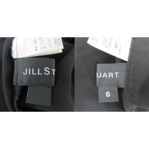 ジルスチュアート JILL STUART ブラウス カットソー ノースリーブ クルーネック レース シースルー S 黒 ブラック /YK22 レディース_画像6