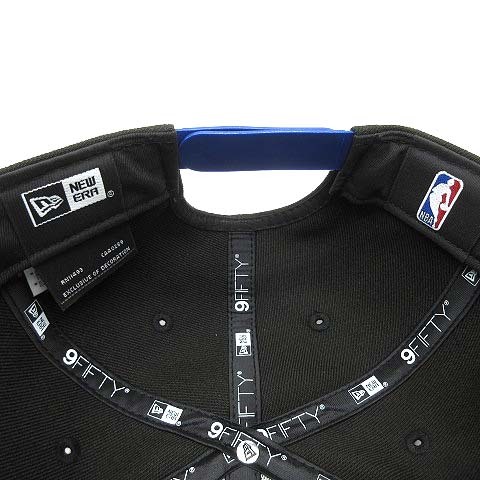 ニューエラ NEW ERA 9FIFTY NBA ゴールデンステイト ウォリアーズ ブラック ブルーバイザー スナップバック キャップ 帽子 美品 メンズ_画像3
