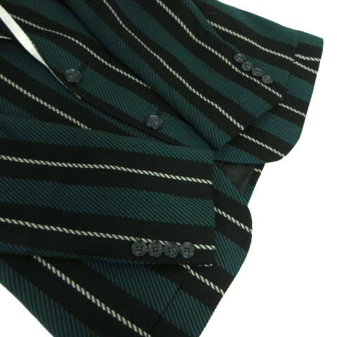 eisosasos jacket tailored color piping single 2B stripe green green black black gray silver US36 men's 