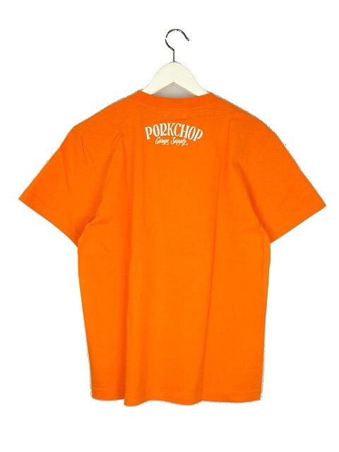 PORK CHOP GARAGE SUPPLY ポークチョップ PORK BACK TEE プリント Tシャツ M オレンジ 半袖 カットソー トップス メンズ_画像2