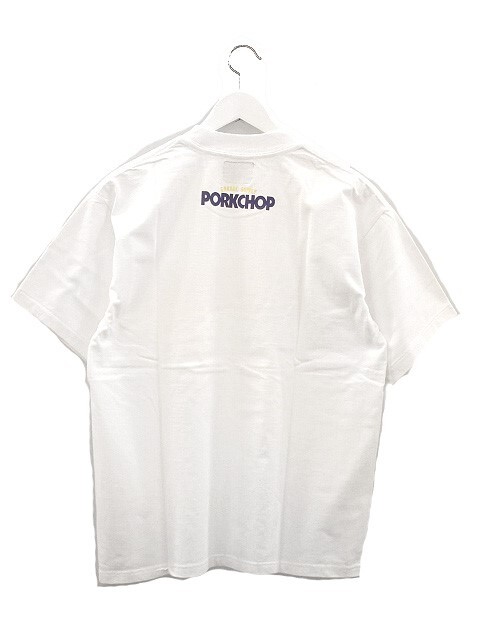 PORK CHOP GARAGE SUPPLY ポークチョップ BLOCK LOGO TEE ロゴプリント Tシャツ S ホワイト 半袖 カットソー トップス_画像2