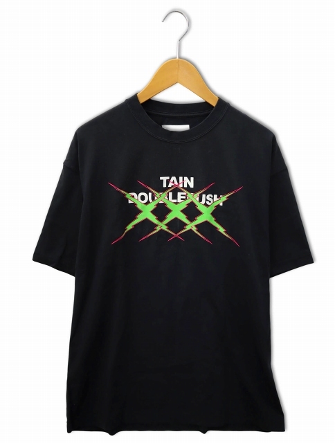 TAIN DOUBLE PUSH タイン ダブルプッシュ T CROSS SHORT SLEEVE T-SHIRTS ティー クロス ショートスリーブ Tシャツ L BLACK(ブラック)_画像1