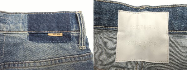 マザー mother The Insider Crop Step Chew 1417-259 フレア デニムパンツ 24 ブルー ダメージ加工 ジーンズ ボトムス_画像3