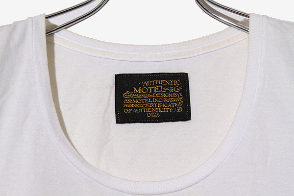 MOTEL モーテル コットン プリント クルーネック 半袖Tシャツ 0 WHITE ホワイト /◆ メンズ_画像3