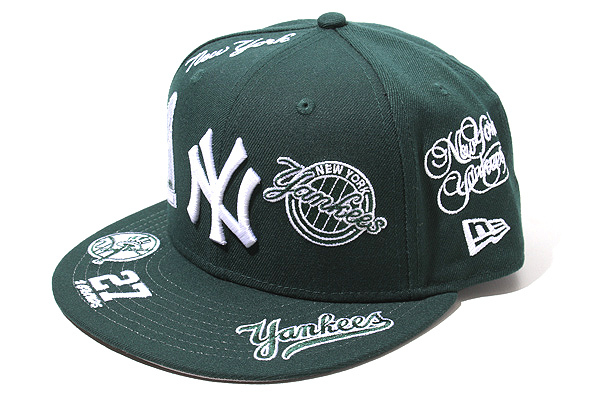 56.8cm 未使用品 NEW ERA ニューエラ 59FIFTY Allover ニューヨーク ヤンキース ベースボール キャップ 帽子 7 1/8 ダークグリーン /● メ_画像1