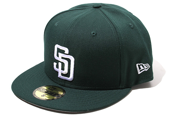 63.5cm 未使用品 NEW ERA ニューエラ 59FIFTY サンディエゴ パドレス ベースボール キャップ 8 ダークグリーン /● メンズ_画像1