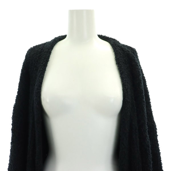  Moussy moussy FLUFFY KNIT CDf rough .- knitted cardigan long sleeve long F black black /MY #OS lady's 