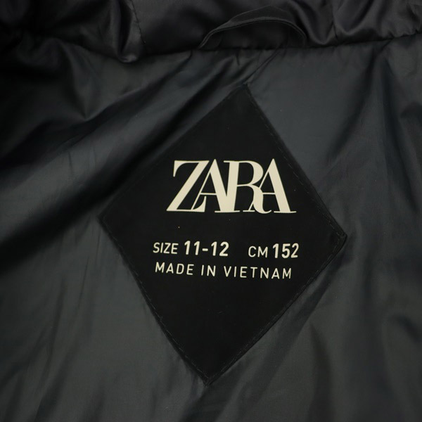 ザラ ZARA 中綿キルティングジャケット ジップアップ フード 11-12 黒 ブラック /MY ■OS キッズ_画像3
