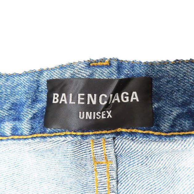 バレンシアガ BALENCIAGA Super Large Baggy Pants デニム ジーンズ バギーパンツ ダメージ加工 ワイド ボタンフライ ボトムス ライトイン_画像5