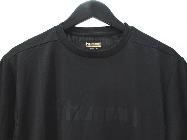 hyumeruhummel sport wear short sleeves cut and sewn M black series black Logo print tag attaching men's 