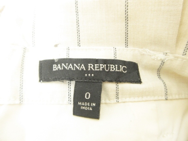 バナナリパブリック BANANA REPUBLIC スカート タイトスカート ひざ丈 ストライプ ウエスト紐 ベージュ O QQQ レディース_画像3