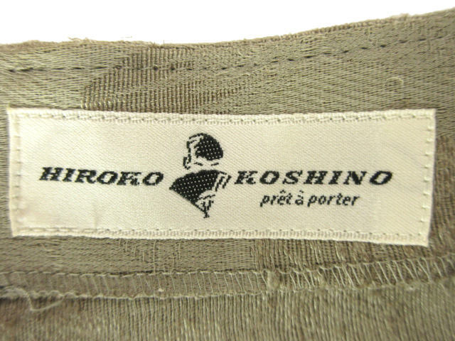 ヒロココシノ HIROKO KOSHINO ワンピース 半袖 花柄 カーキ系 ベージュ系 9 S レディース_画像3