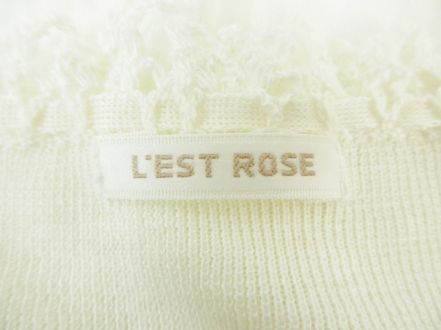  L'Est Rose L\'EST ROSE cardigan square neck race short sleeves ribbon flax . eggshell white size2 QQQ lady's 