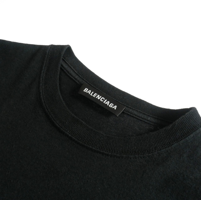 バレンシアガ BALENCIAGA BBロゴ クルーネックTシャツ カットソー 半袖 XS ブラック 黒 570803 国内正規 メンズ_画像4